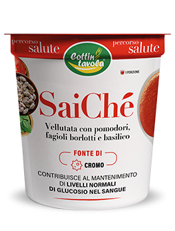 Vellutata con Pomodoro, Fagioli Borlotti e Basilico