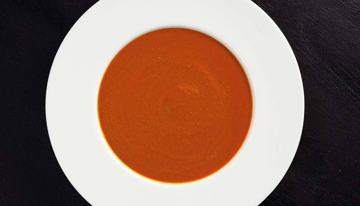 Vellutata con Pomodoro, Fagioli Borlotti e Basilico